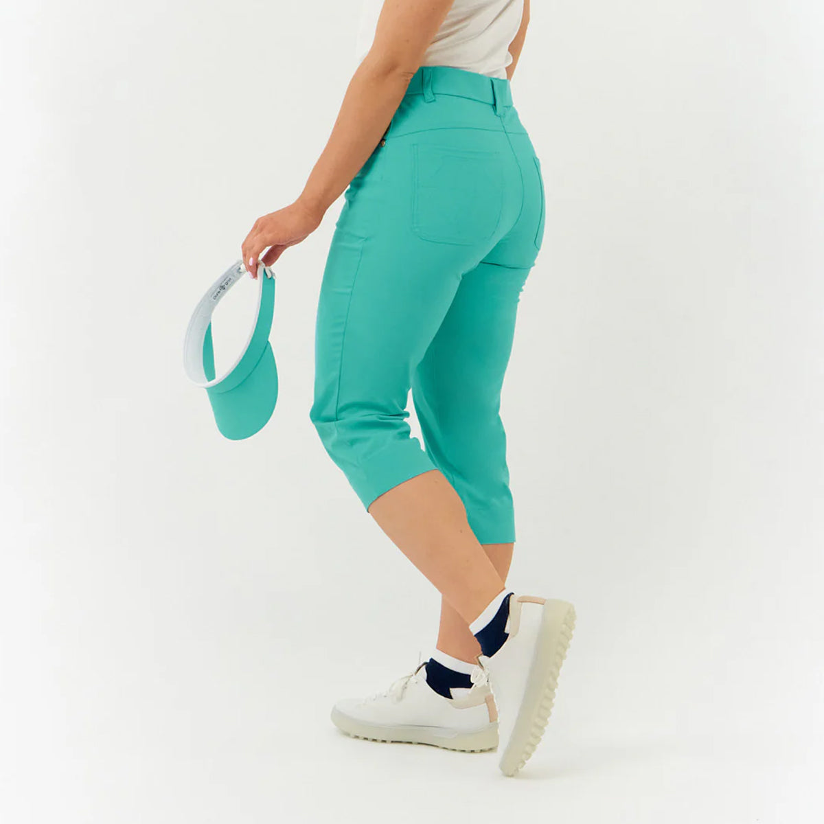 Pure Golf Ladies Stretch Capri in Ocean Blue