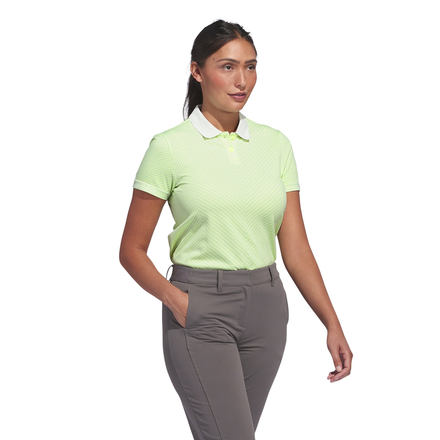 adidas Ladies Golf Polo with Continuous Chevron Design - Last One Large Only Left