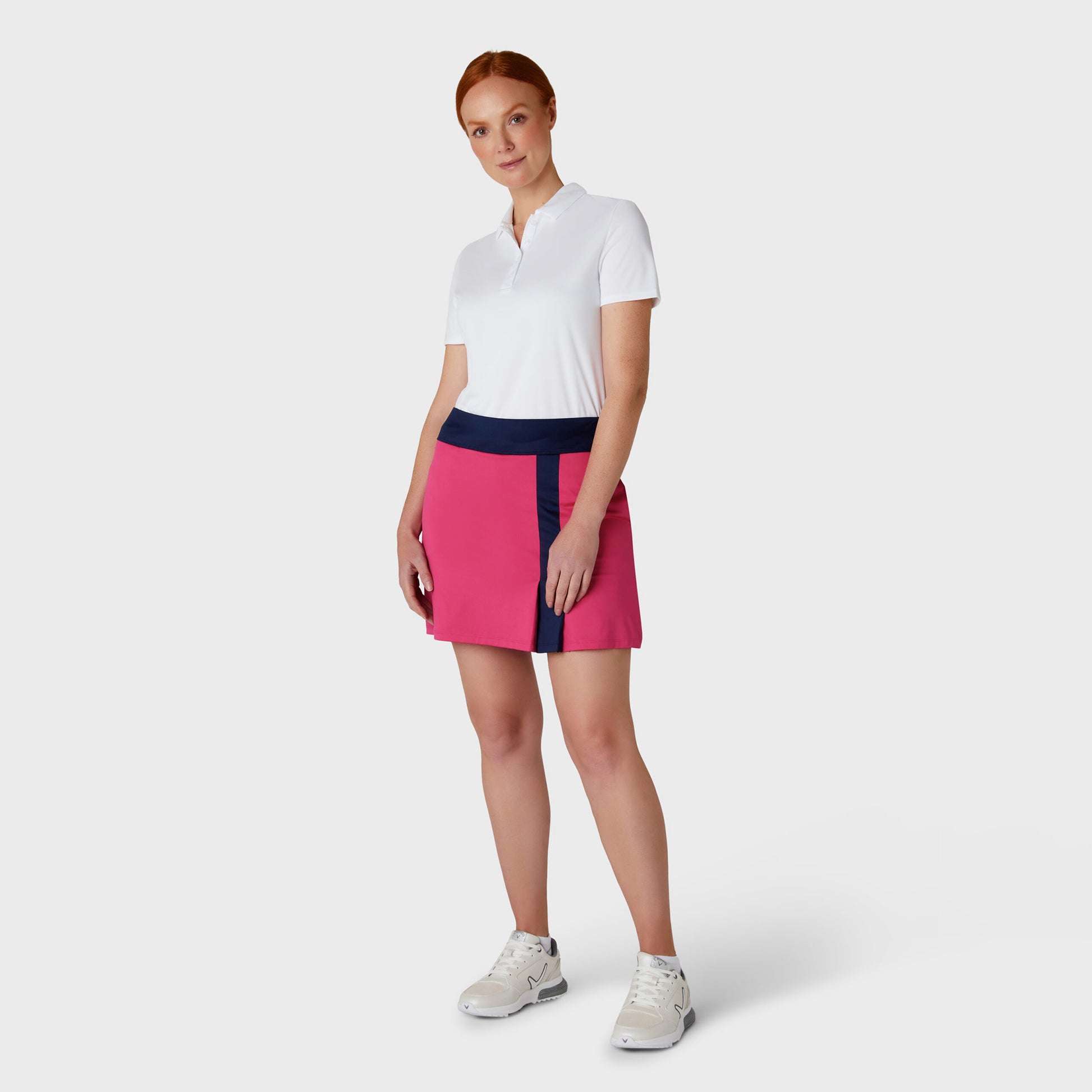 Callaway Ladies Golf Skort in Pink Peacock with Single Front Pleat