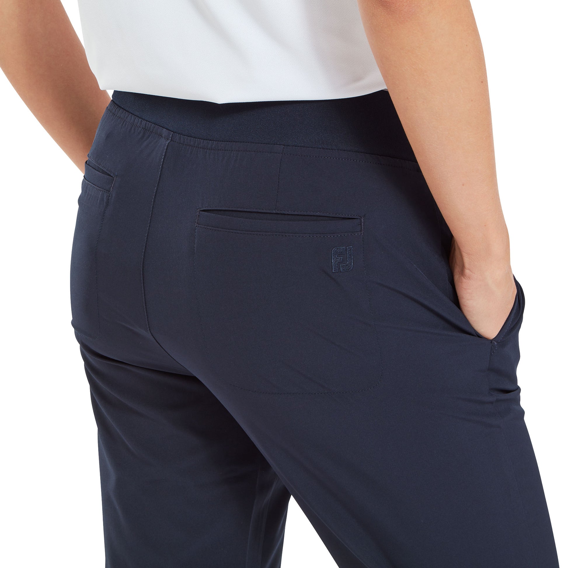 FootJoy Ladies Navy Lightweight Pull-On Cropped Trousers