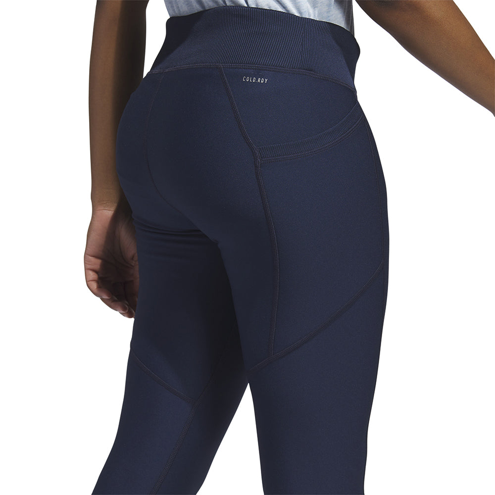 adidas Ladies COLD.RDY Legging with Ribbed Waistband in Collegiate Navy
