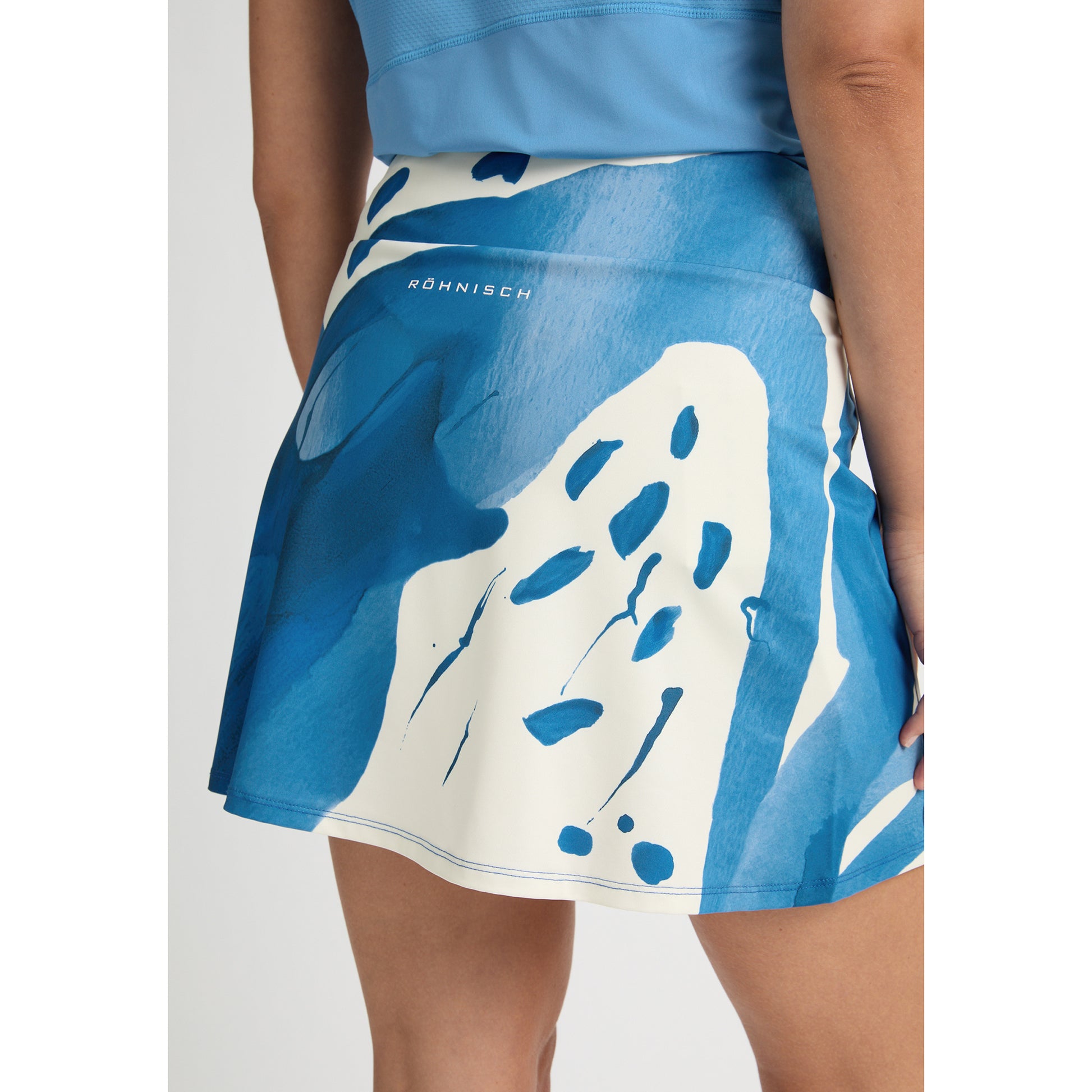 Rohnisch Ladies Pull-On Golf Skort with Abstract Watercolour Print