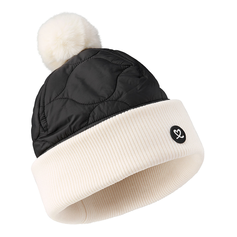 Daily Sports Ladies Quilted Bobble Hat in Black