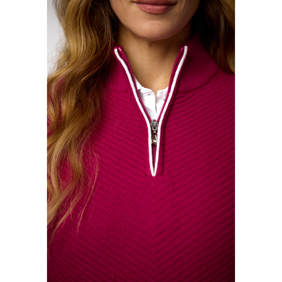 Glenmuir Ladies Zip-Neck Sweater for Effortless Merino Luxury, Wherever the Day Takes You