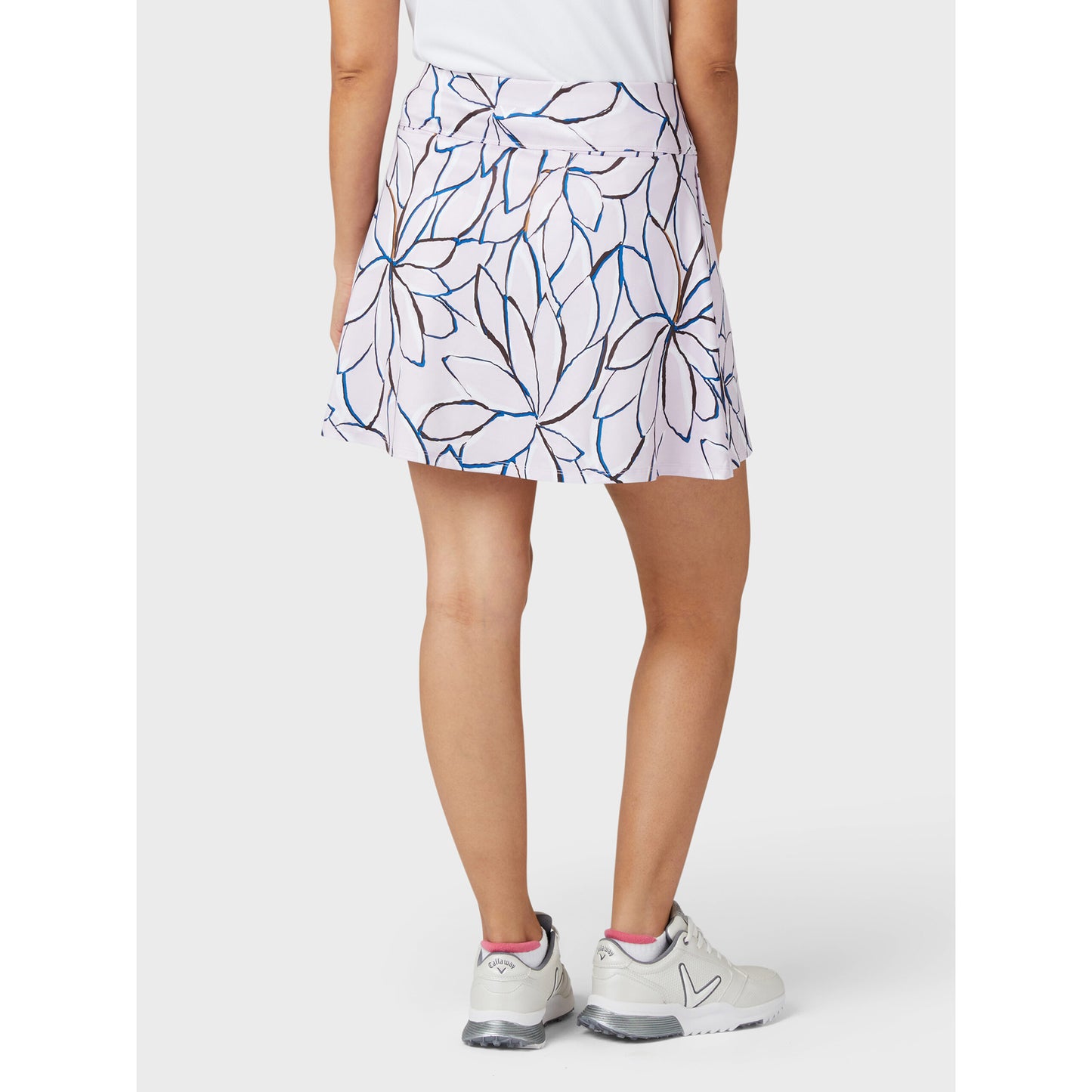 Callaway Ladies Pull-On Skort with Linear Floral Print in Pink Nectar