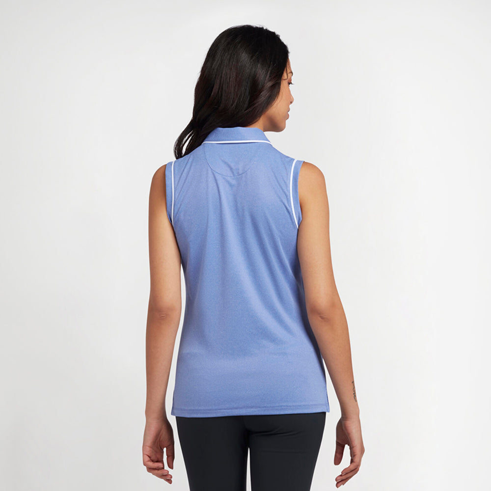 Original Penguin Ladies Piped Sleeveless Polo in Bluing