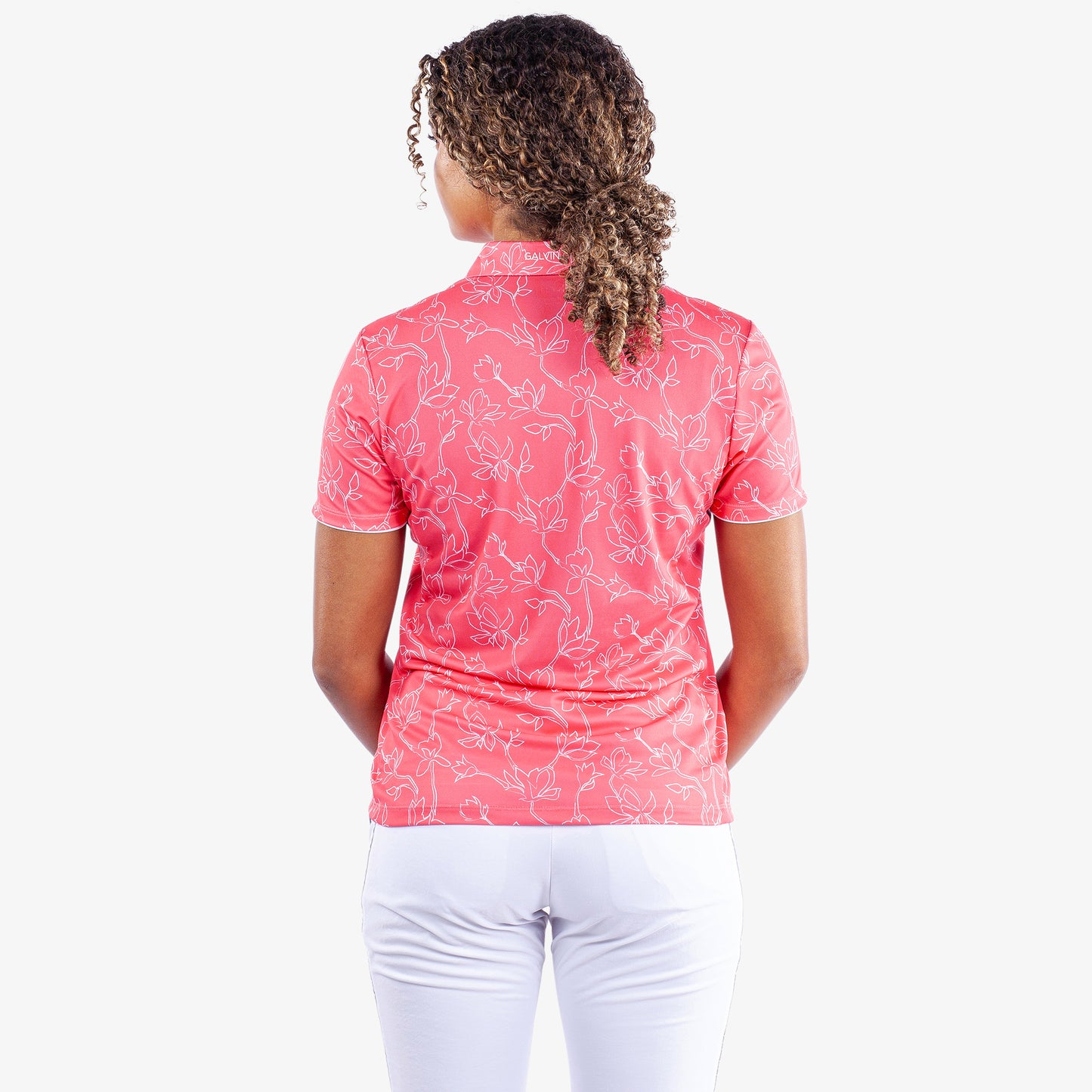 Galvin Green Ladies VENTIL8 PLUS Short Sleeve Polo with Floral Print  in Camelia Rose