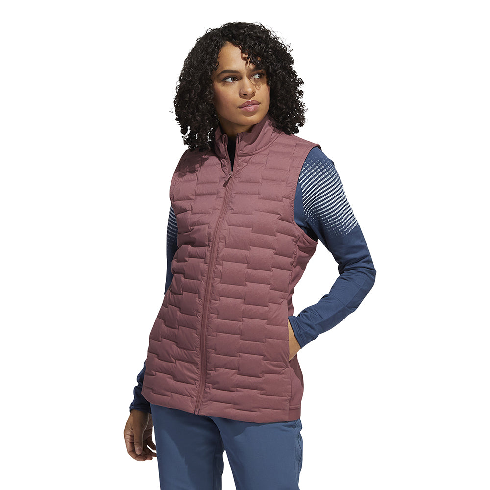 adidas Ladies Down-Filled Frostguard Golf Gilet in Quiet Crimson