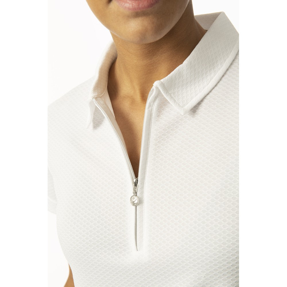 Daily Sports Honeycomb Structured Short Sleeve Polo Shirt in White