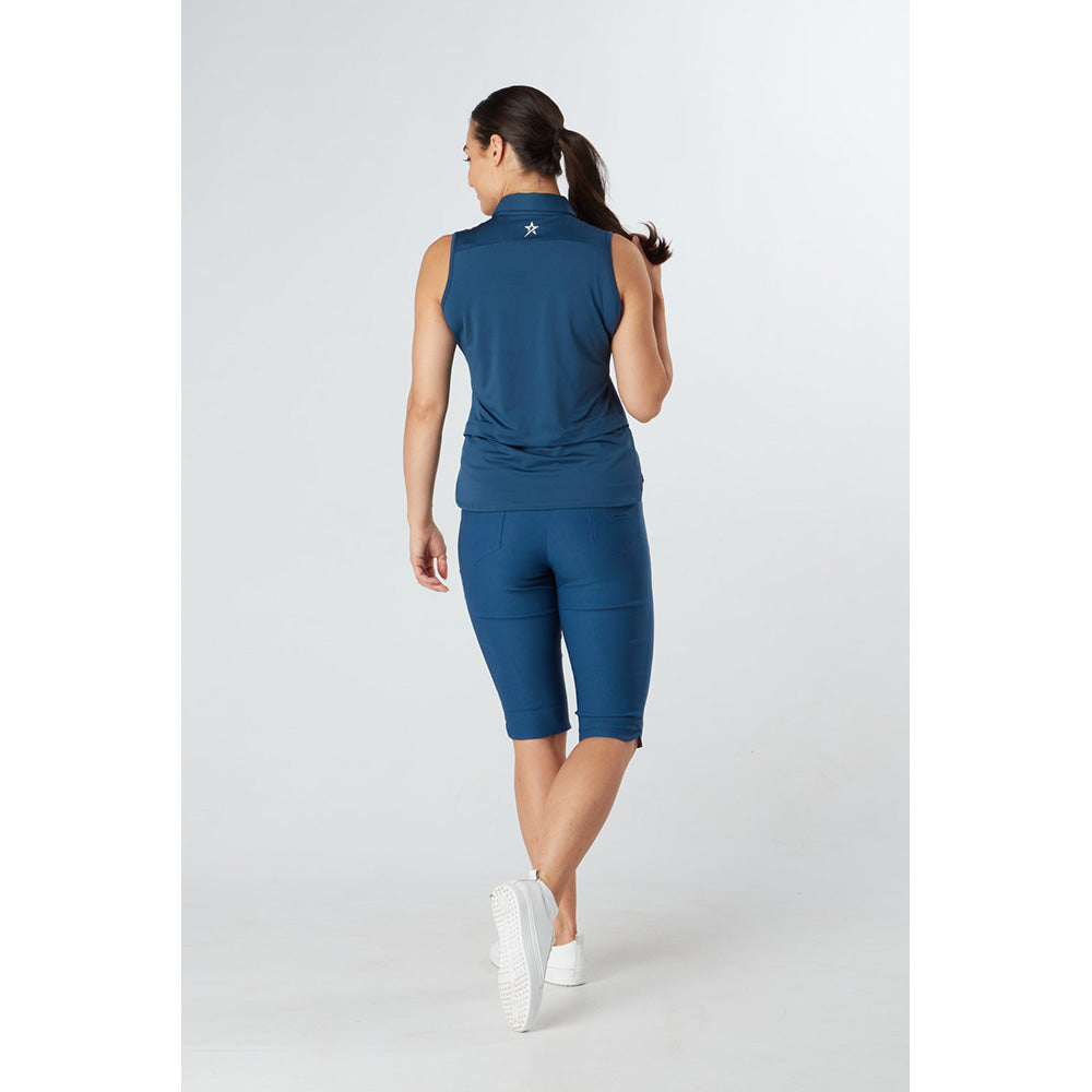 Swing Out Sister Sleeveless Golf Polo in Atlantic Blue