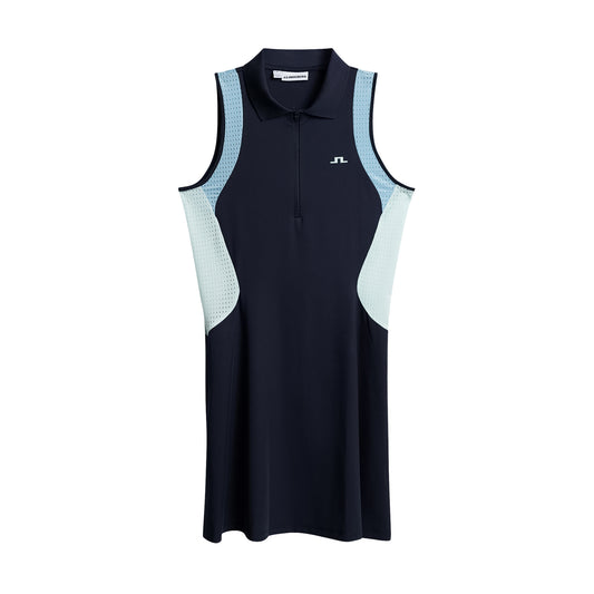 J.Lindeberg Ladies Sleeveless Golf Dress in Navy – Effortless Confidence On Every Swing