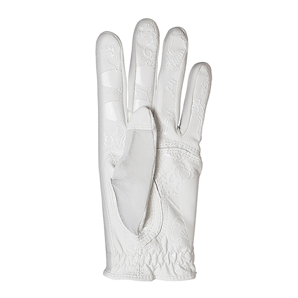 Surprizeshop Ladies Fine Mesh & Floral Grip Left Handed Glove in White