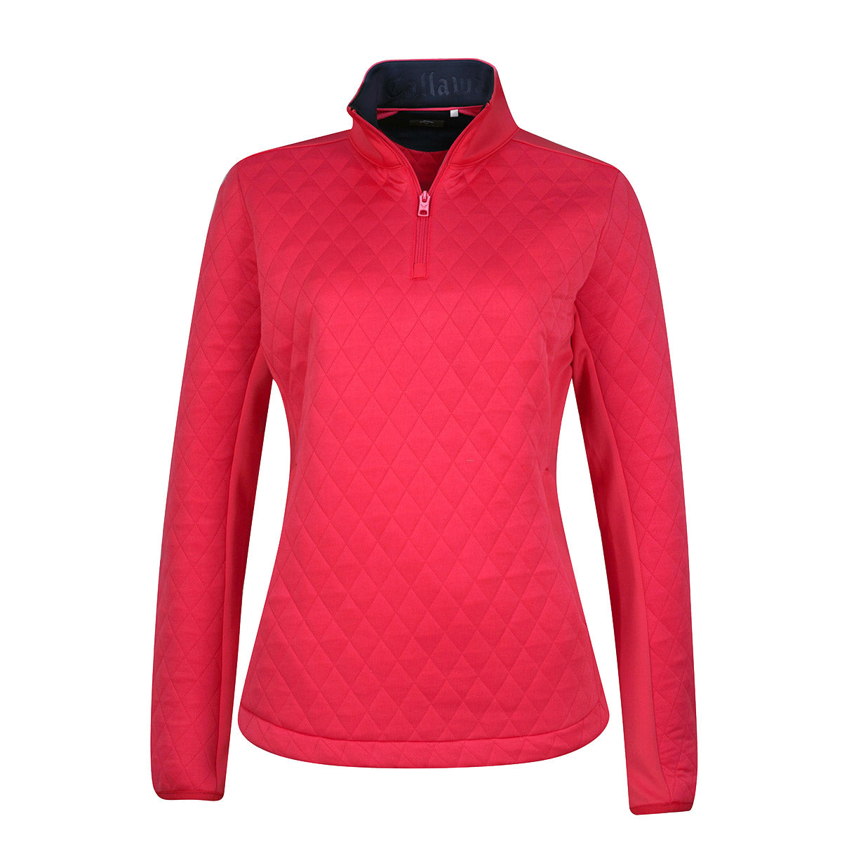 Callaway Ladies 1/4 Zip Thermal Quilted Golf Top in Paradise Pink