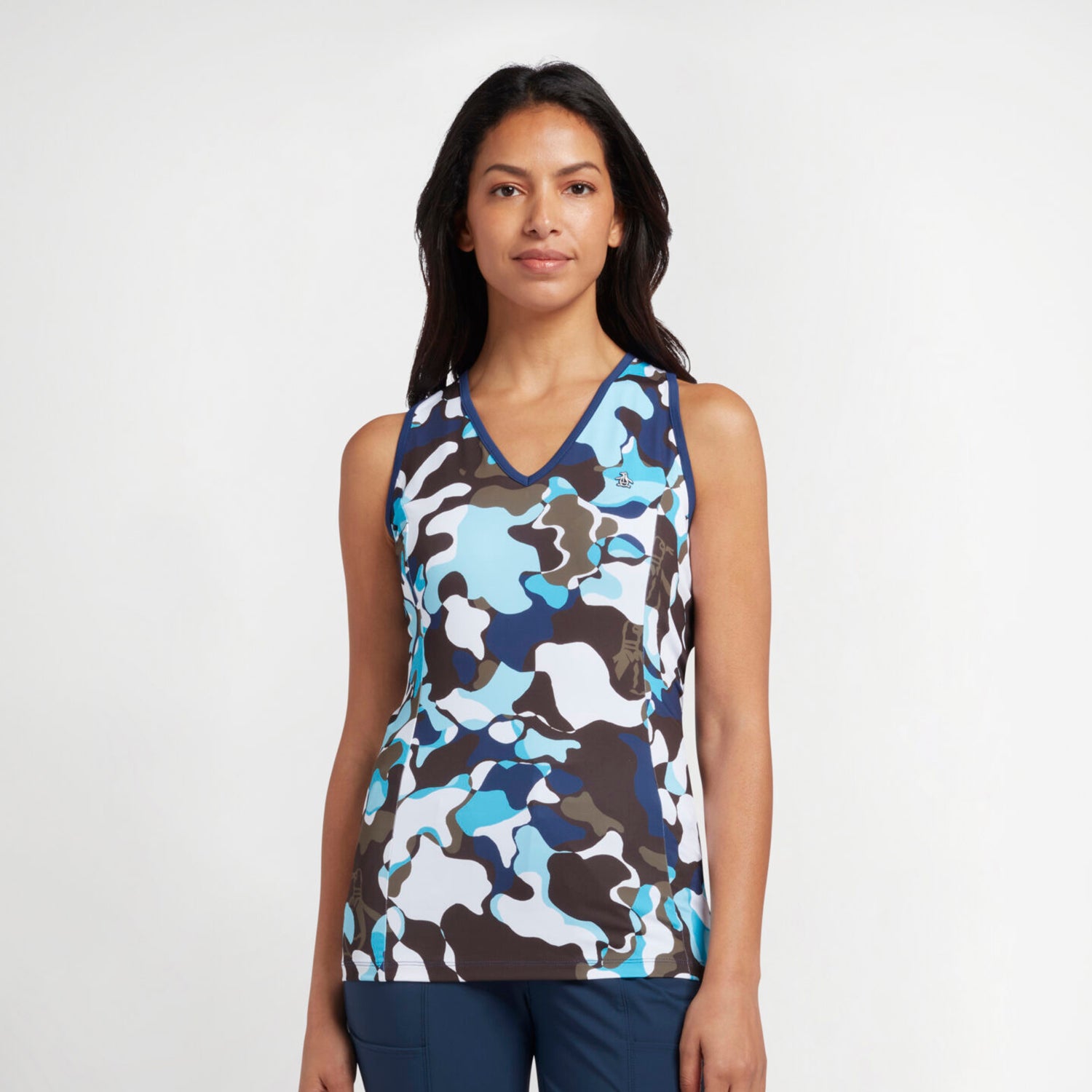 Original Penguin Ladies Abstract Print Sleeveless Top in Astral Night