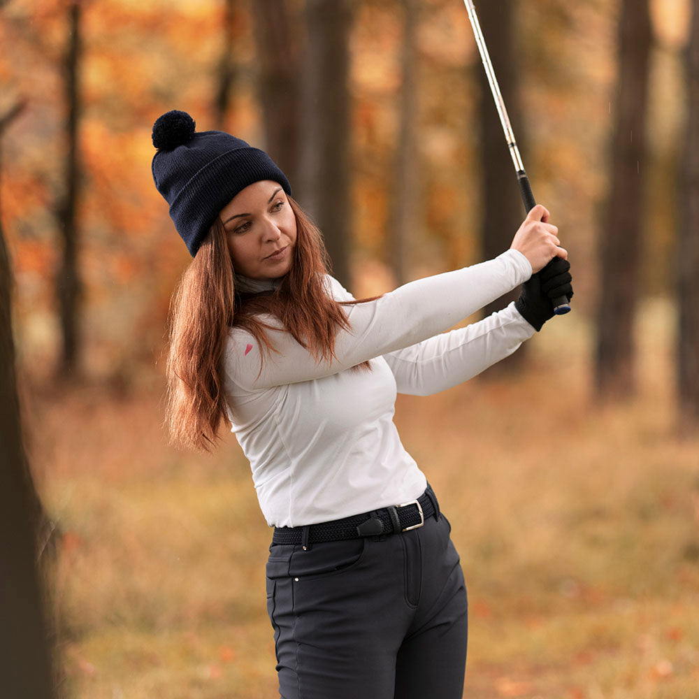 Glenmuir Ladies Long-Sleeve Cotton Roll Neck in White