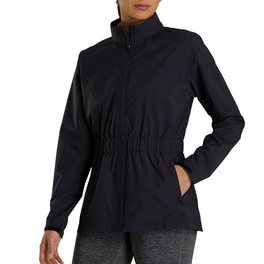 FootJoy Ladies Lightweight Waterproof Jacket with Elasticated Waistband in Black