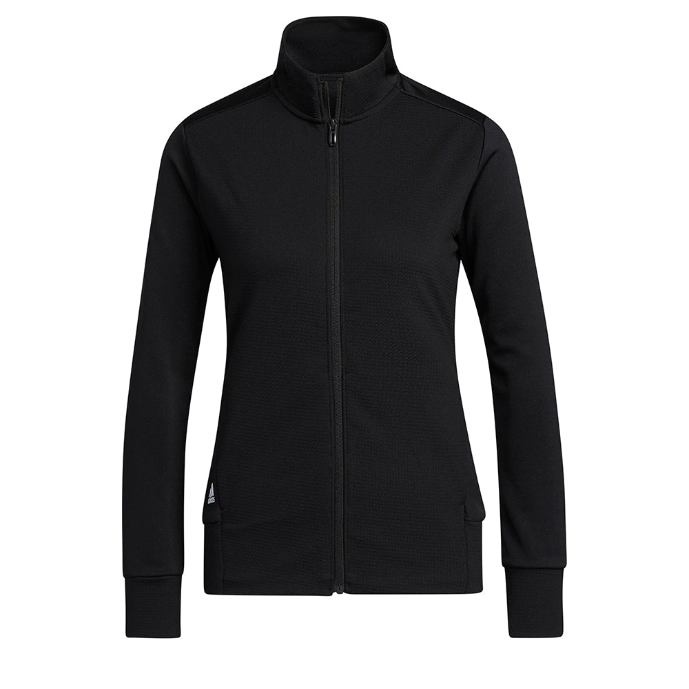 adidas Ladies Lightweight Textured Jersey Golf Jacket in Black