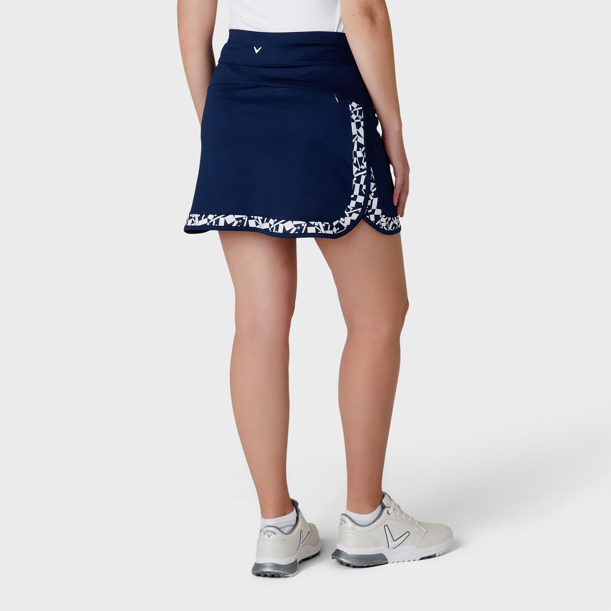 Callaway Ladies Pull-On Peacoat Skort with Geometric Print on Tulip Hem