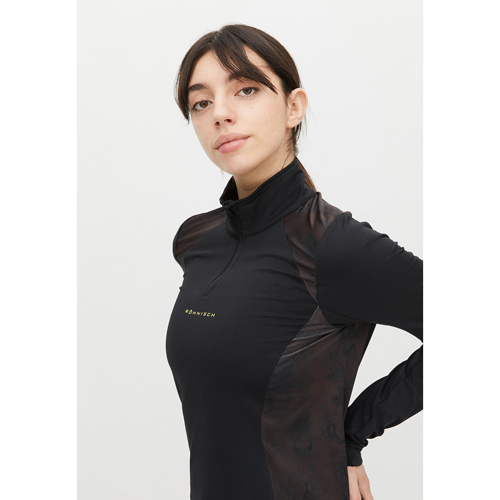 Rohnisch Ladies Thermal Long Sleeve Top with Contrast Panels in Brown Snake