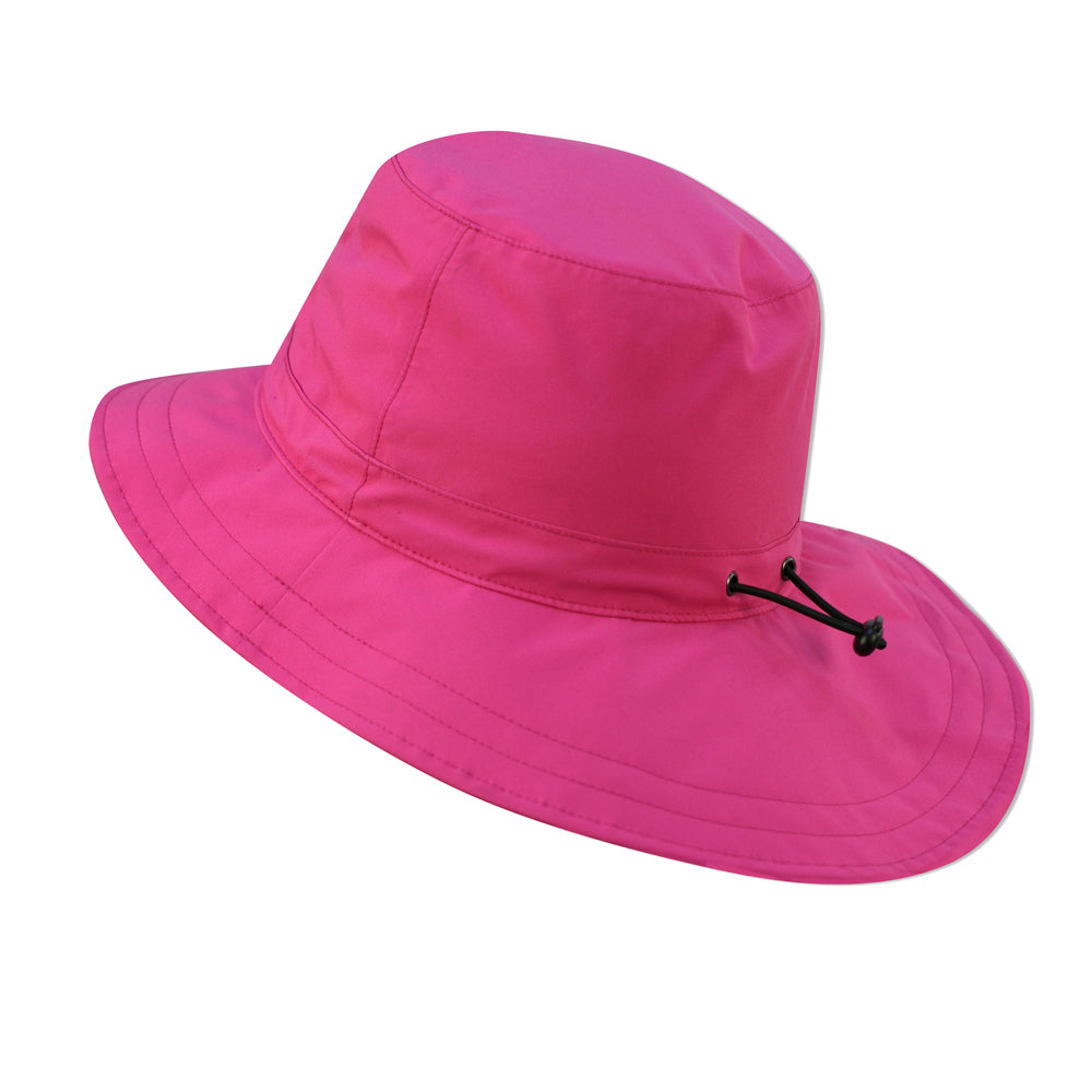 Surprizeshop Ladies Fleece Lined Waterproof Golf Hat with Extended Brim in Pink