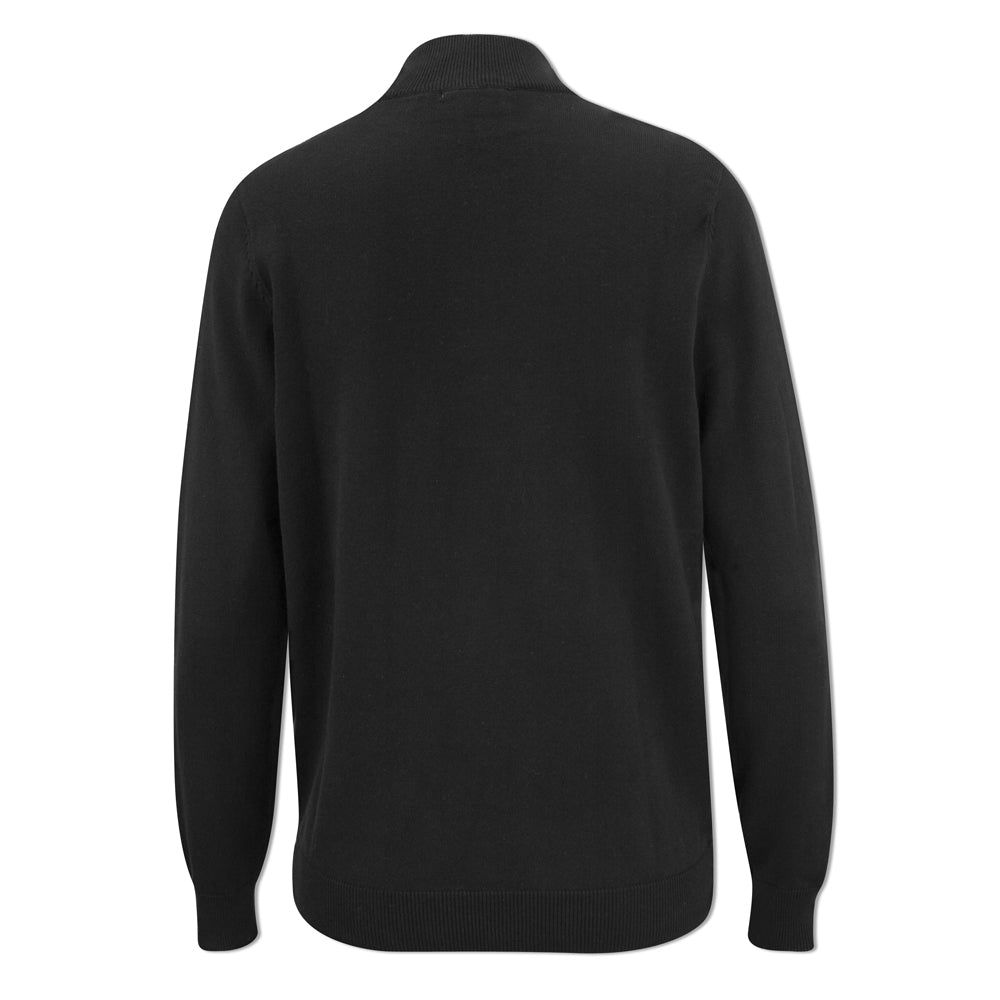 Glenmuir Ladies 100% Cotton Half-Zip Sweater in Black