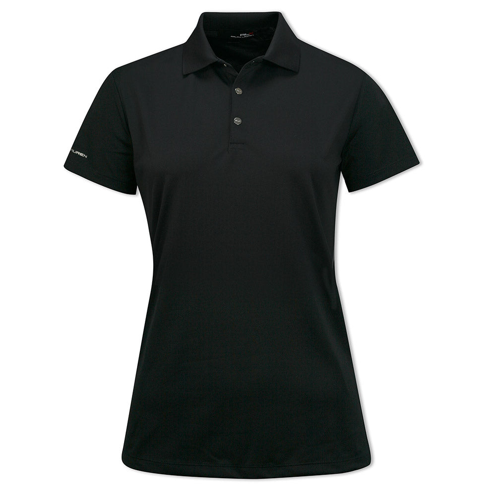 Ralph Lauren Ladies Short Sleeve Black Pique Golf Polo - Medium Only Left