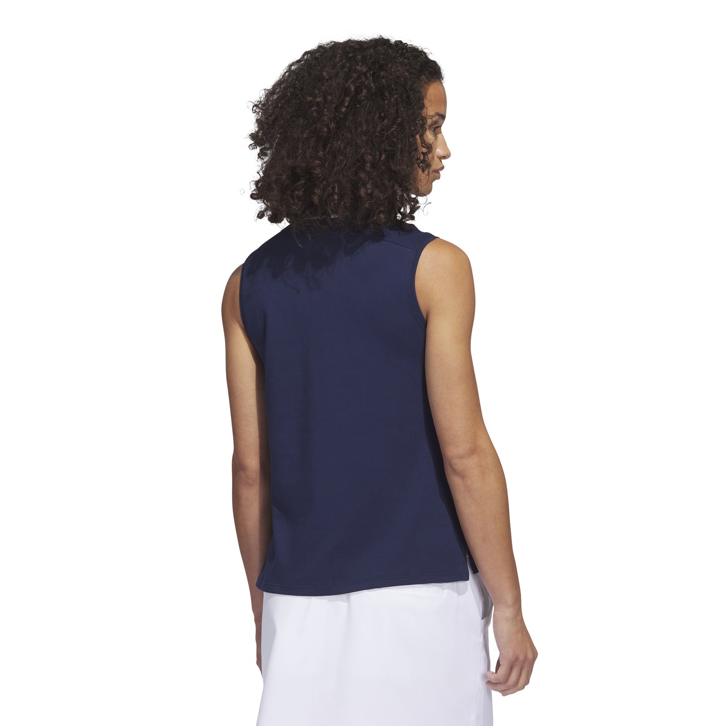 adidas Ladies Go-To Cotton Rich Sleeveless Golf Polo in Collegiate Navy