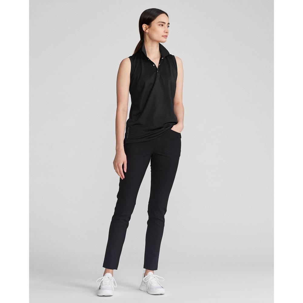 Ralph Lauren Ladies Sleeveless Pique Polo in Polo Black