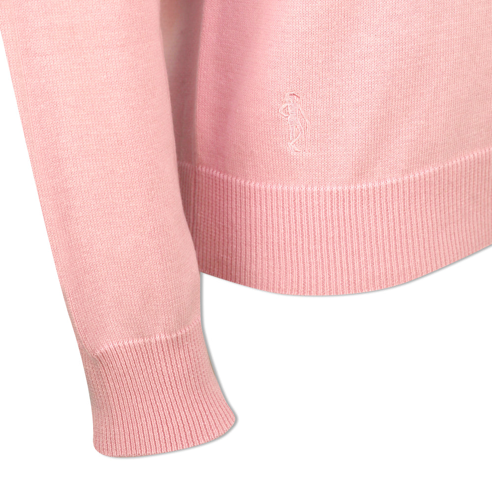 Glenmuir Ladies 100% Cotton Half-Zip Sweater in Candy Pink