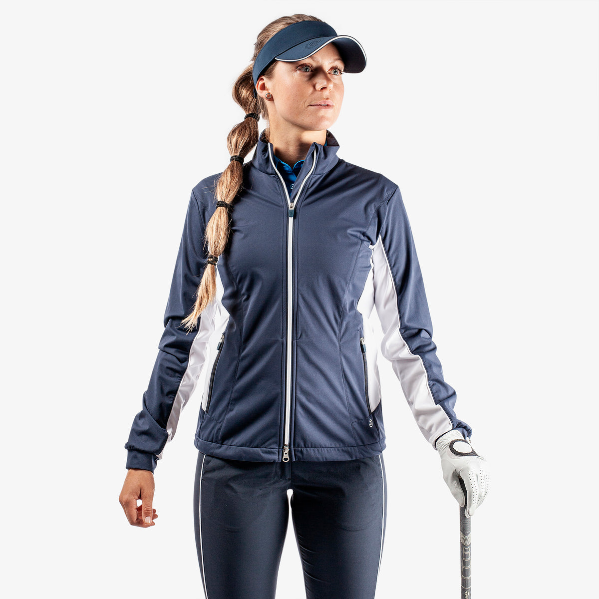Galvin Green Women's Windproof Navy Jacket for INTERFACE-1™ Innovation with Tailored Elegance