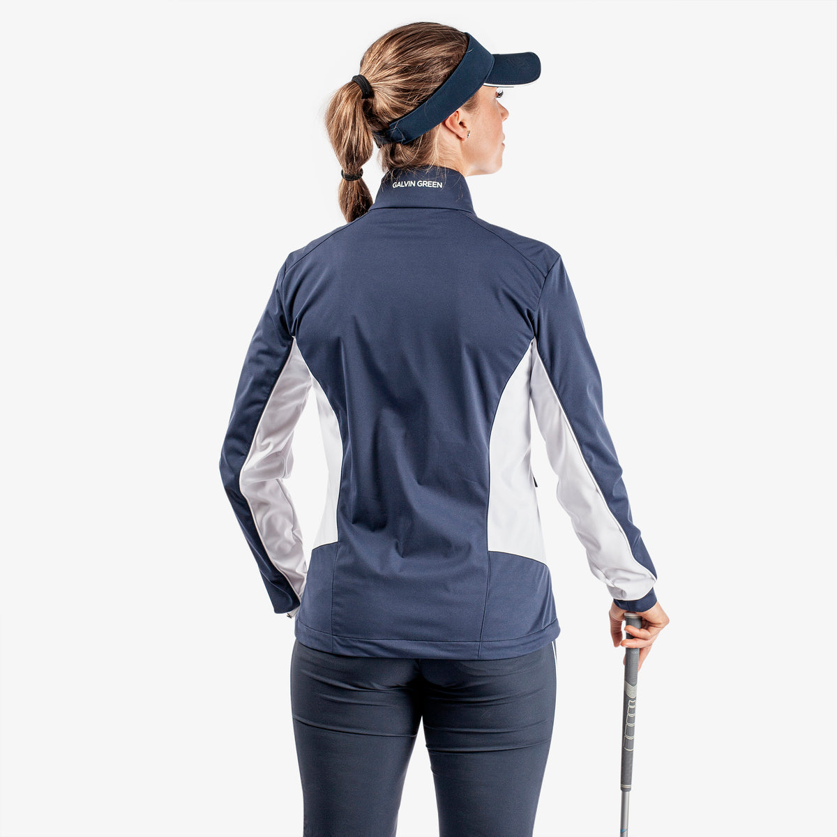 Galvin Green Women's Windproof Navy Jacket for INTERFACE-1™ Innovation with Tailored Elegance