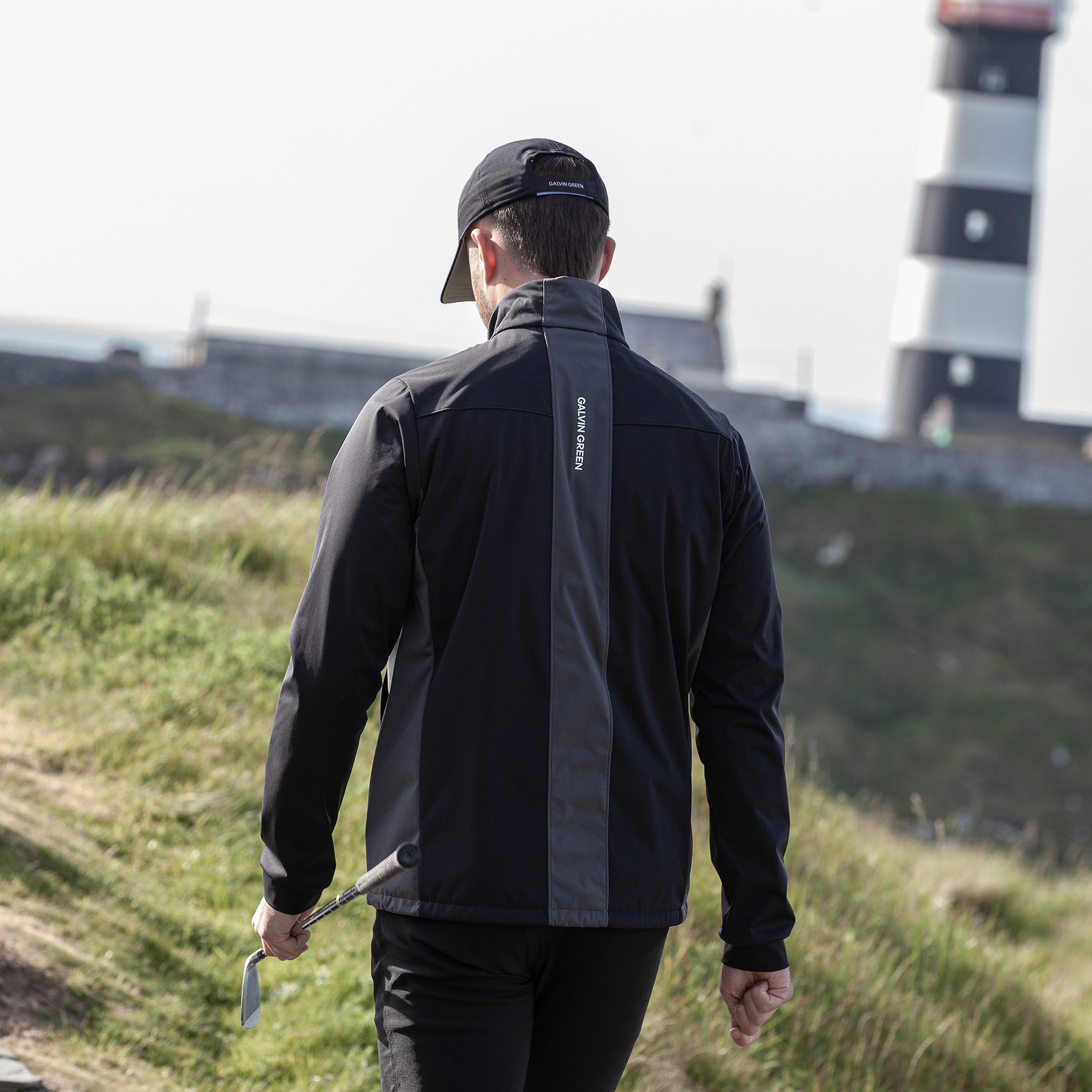 Galvin Green Mens Black Windproof Jacket with Contrast Detailing and a Water Repellent Finish
