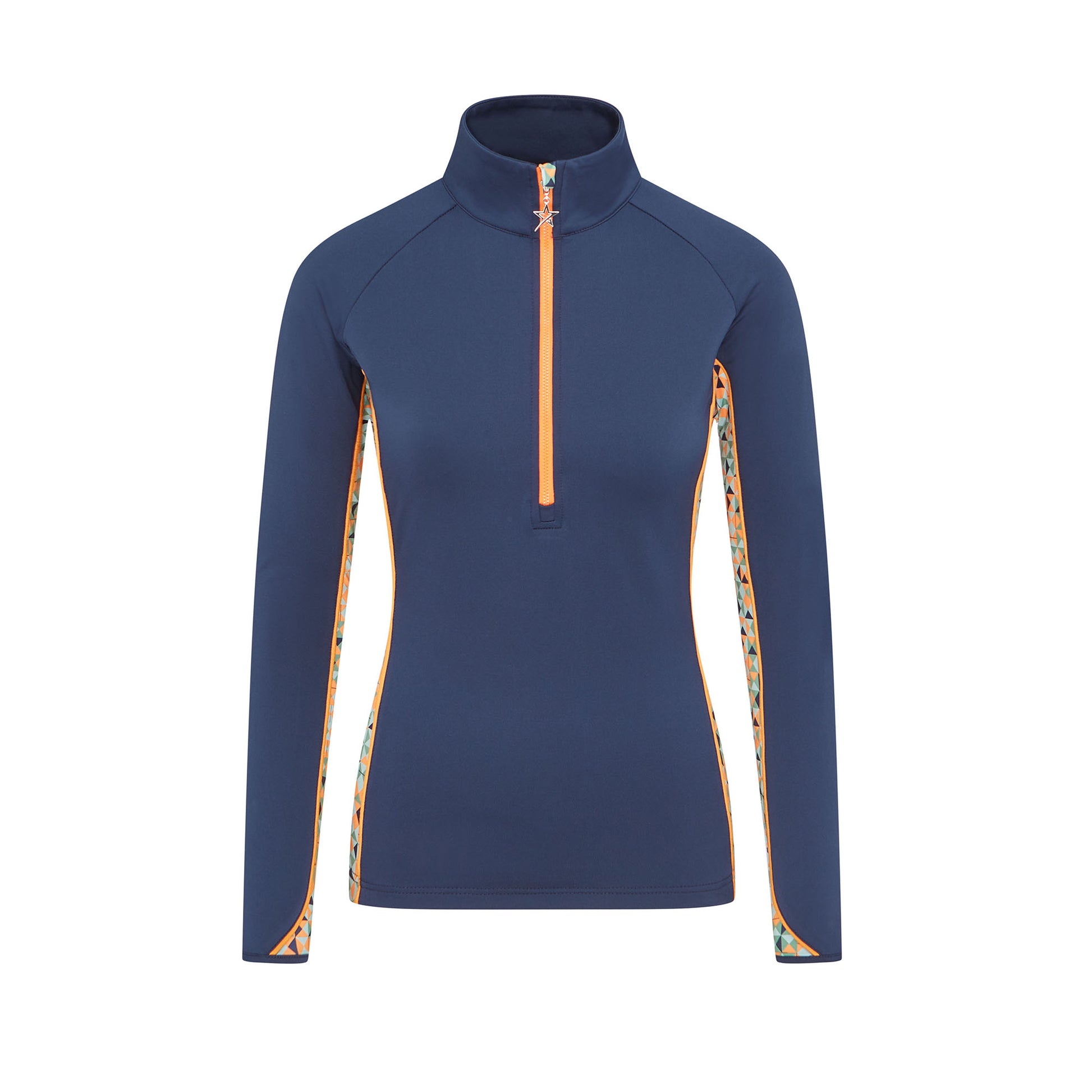 Swing Out Sister Ladies 1/4 Zip Golf Top with Geo Pattern