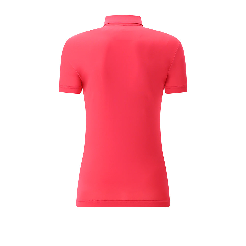 Chervo Ladies Ruffle Detail Short Sleeve Polo in Clematis