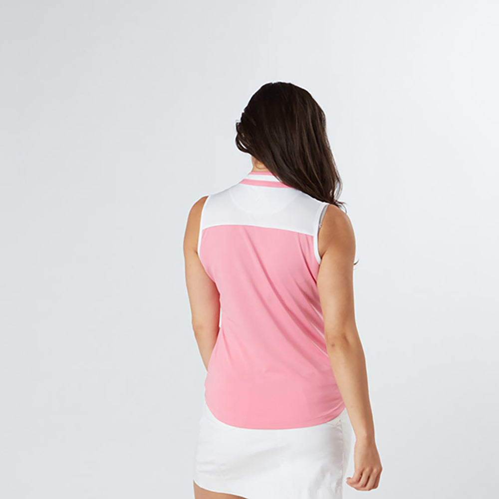 Swing Out Sister Zip-Neck Sleeveless Golf Polo