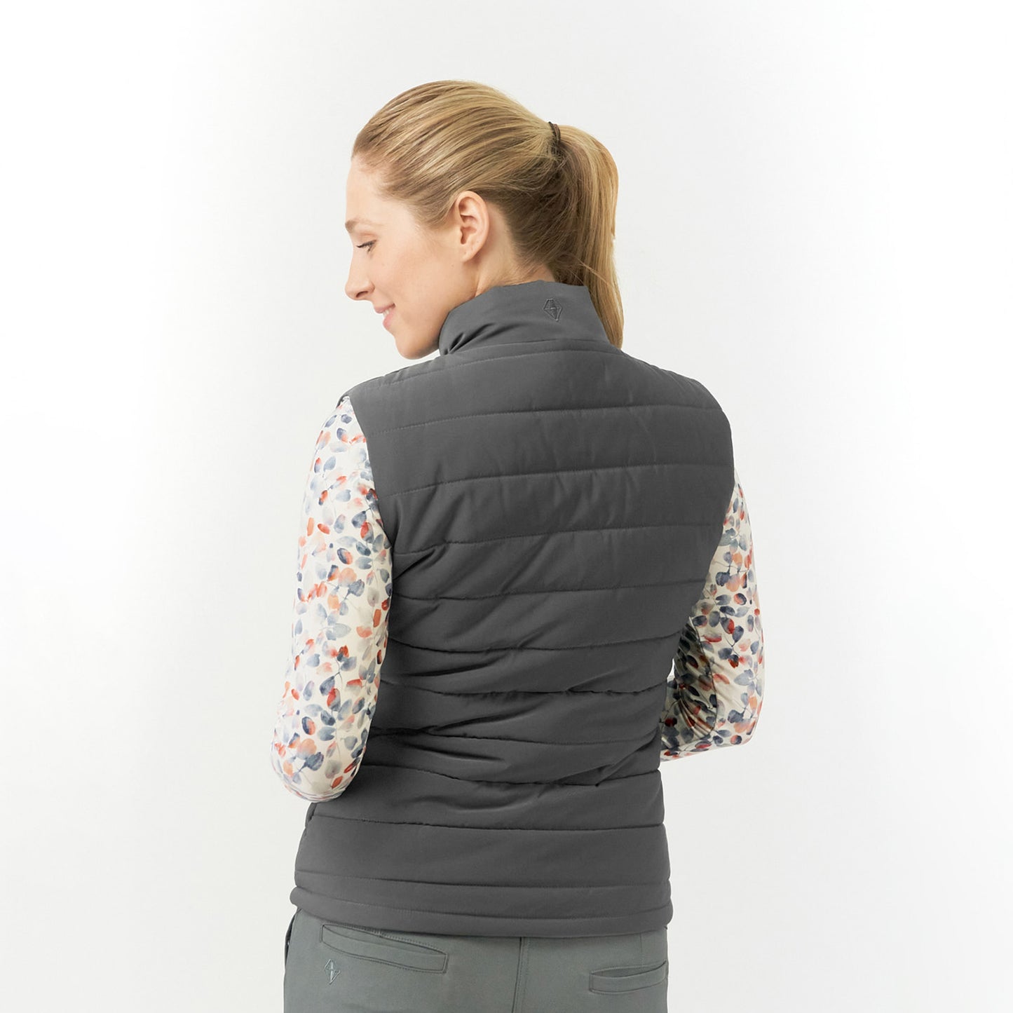 Pure Golf Ladies Reversible Gilet in Charcoal Grey & Autumn Embers