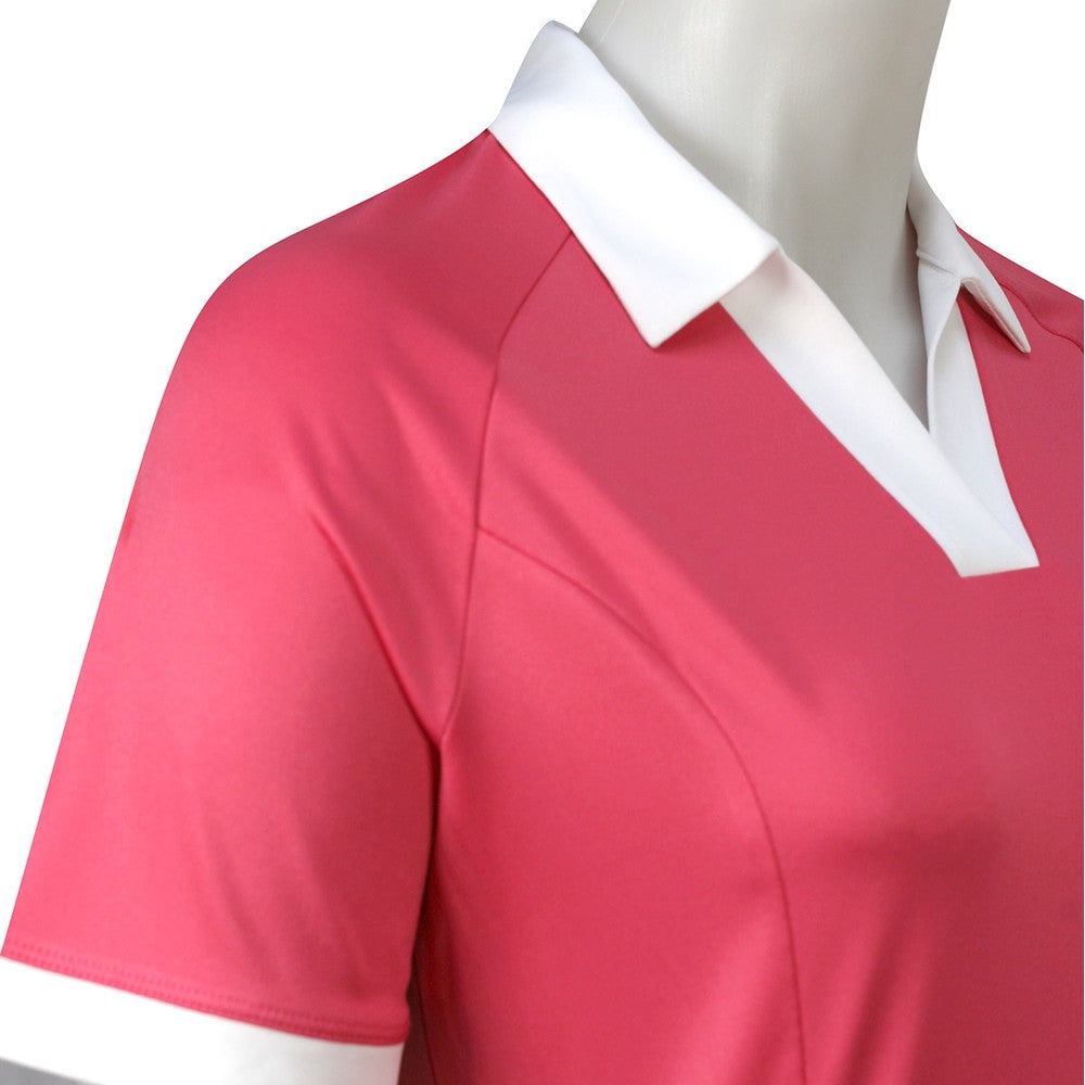 Callaway Ladies Short Sleeve Colour Block Polo Shirt in Fruit Dove