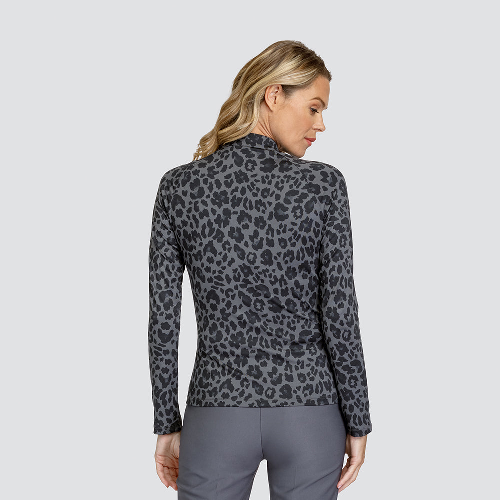 Tail Ladies Long Sleeve Polo In Leopard Print