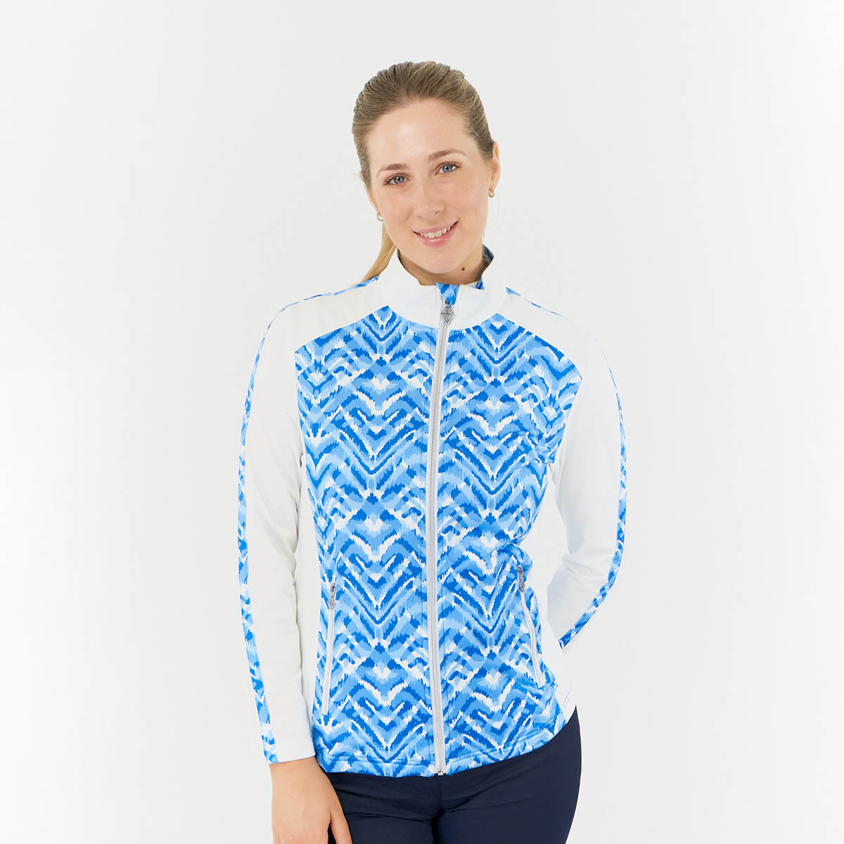 Pure Ladies Lightweight Full Zip Jacket in Ikat Print