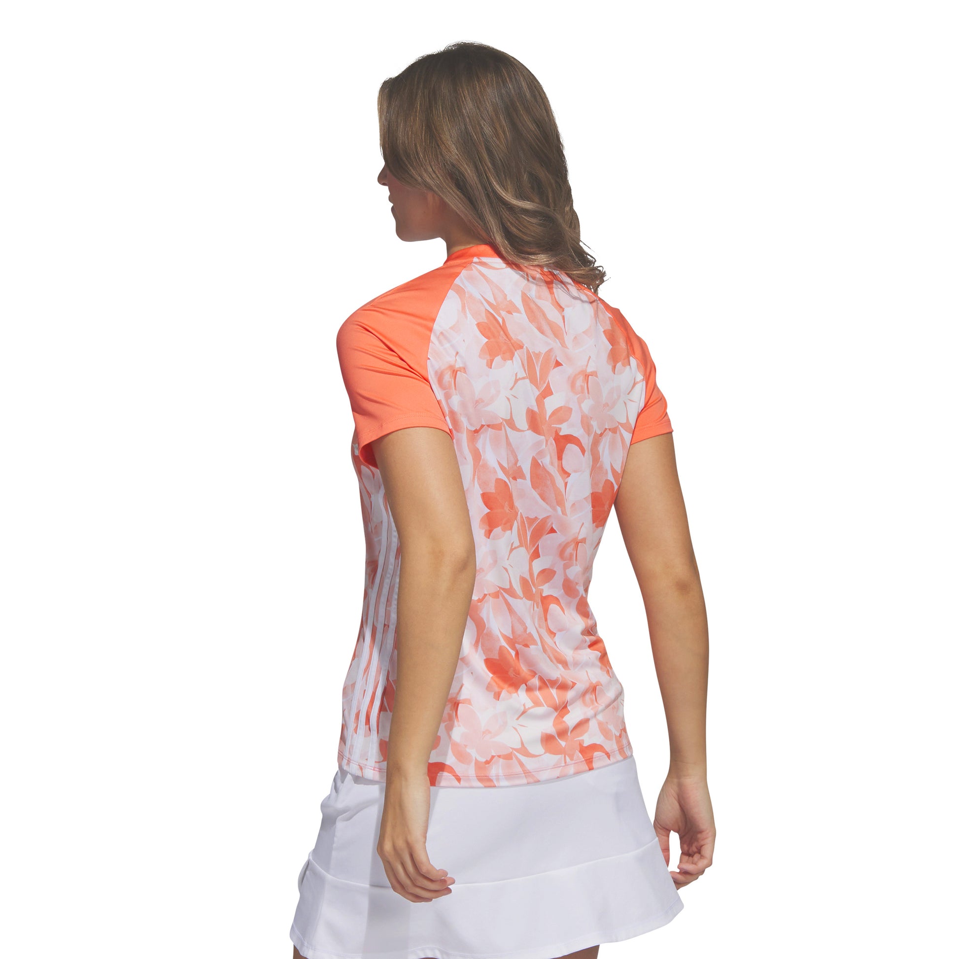 adidas Ladies Floral Print Short Sleeve Golf Polo