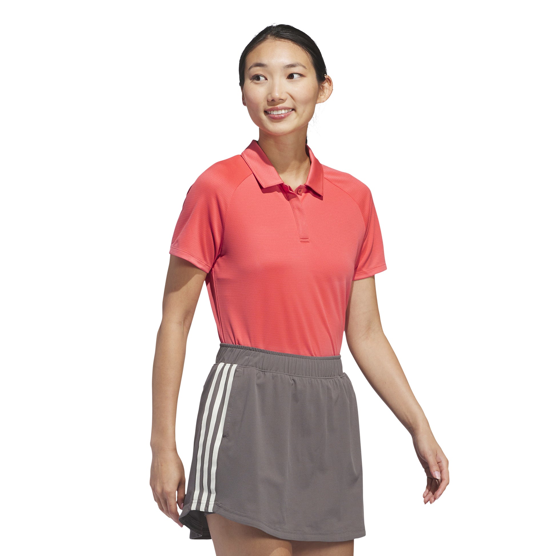 adidas Ladies Short Sleeve Golf Polo with Textured Weave Finish