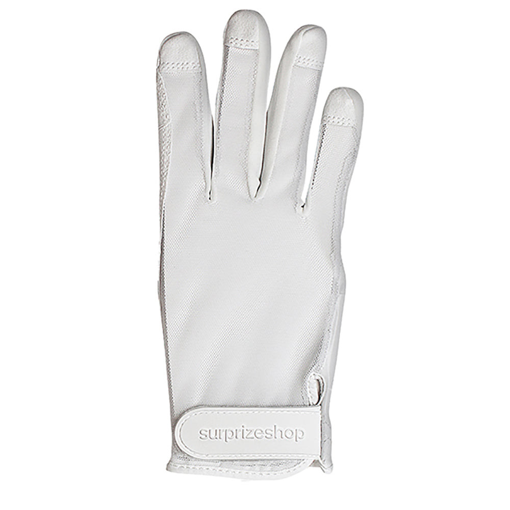 Surprizeshop Ladies Fine Mesh & Floral Grip Left Handed Glove in White