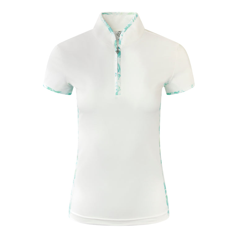 Pure Ladies Bliss Cap Sleeve Polo Shirt With Marble Effect Side Panels