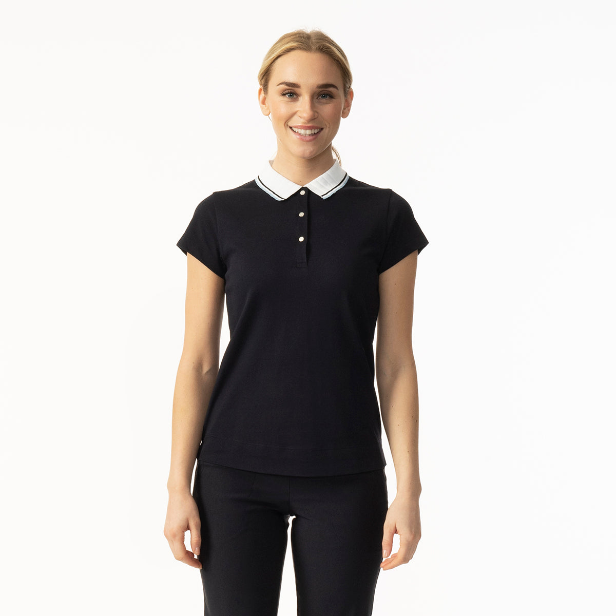 Daily Sport Ladies Classic Navy Cap Sleeve Polo Shirt
