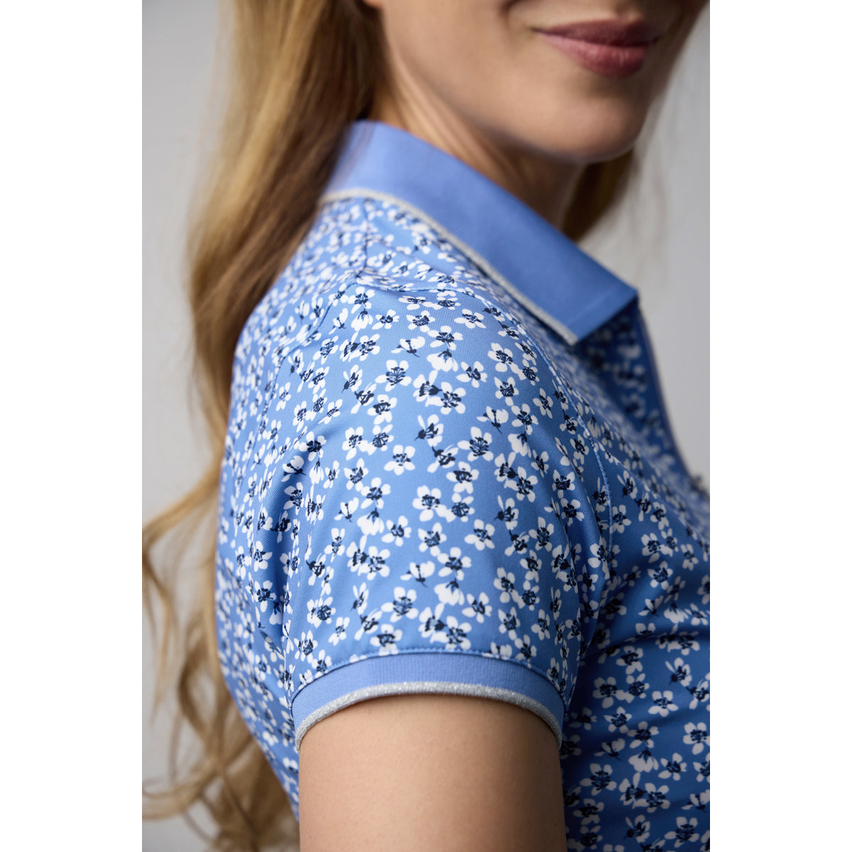 Glenmuir Ladies Short Sleeve Polo with Delicate Floral Print