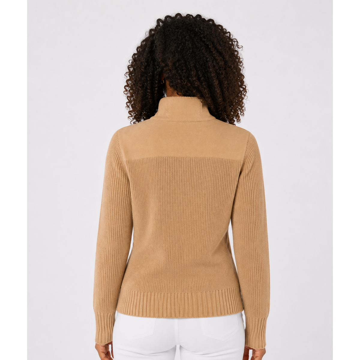 Swing Out Sister Knitted Lined Sweater with Double Layered Neck Line