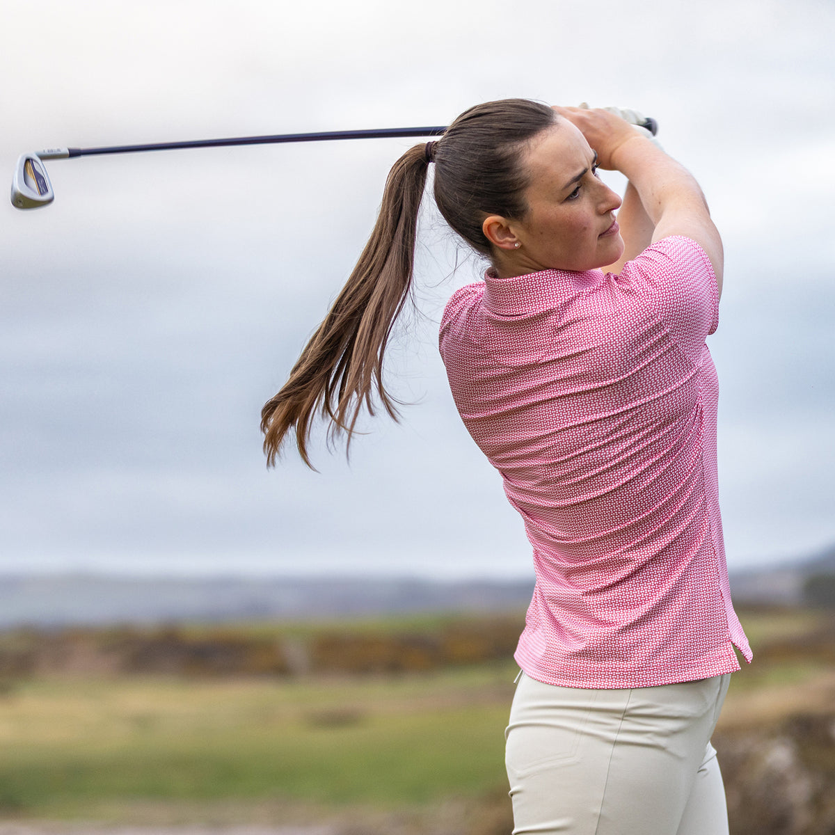 PING Ladies Printed Golf Polo Shirt 