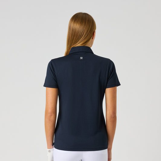 Daily Sports Honeycomb Structured Short Sleeve Polo in Navy - Move Freely on the Course