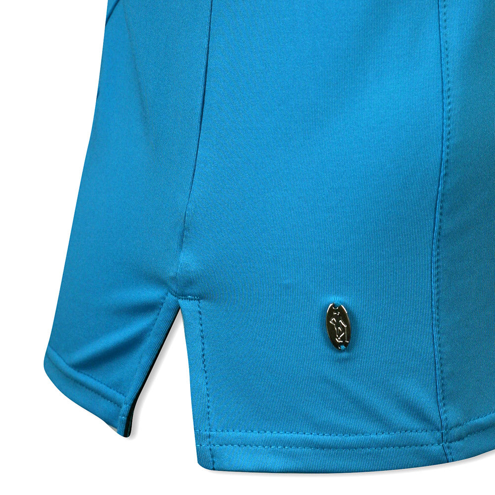 Glenmuir Ladies Cobalt & Black Zip-Neck Sleeveless Polo with UPF50