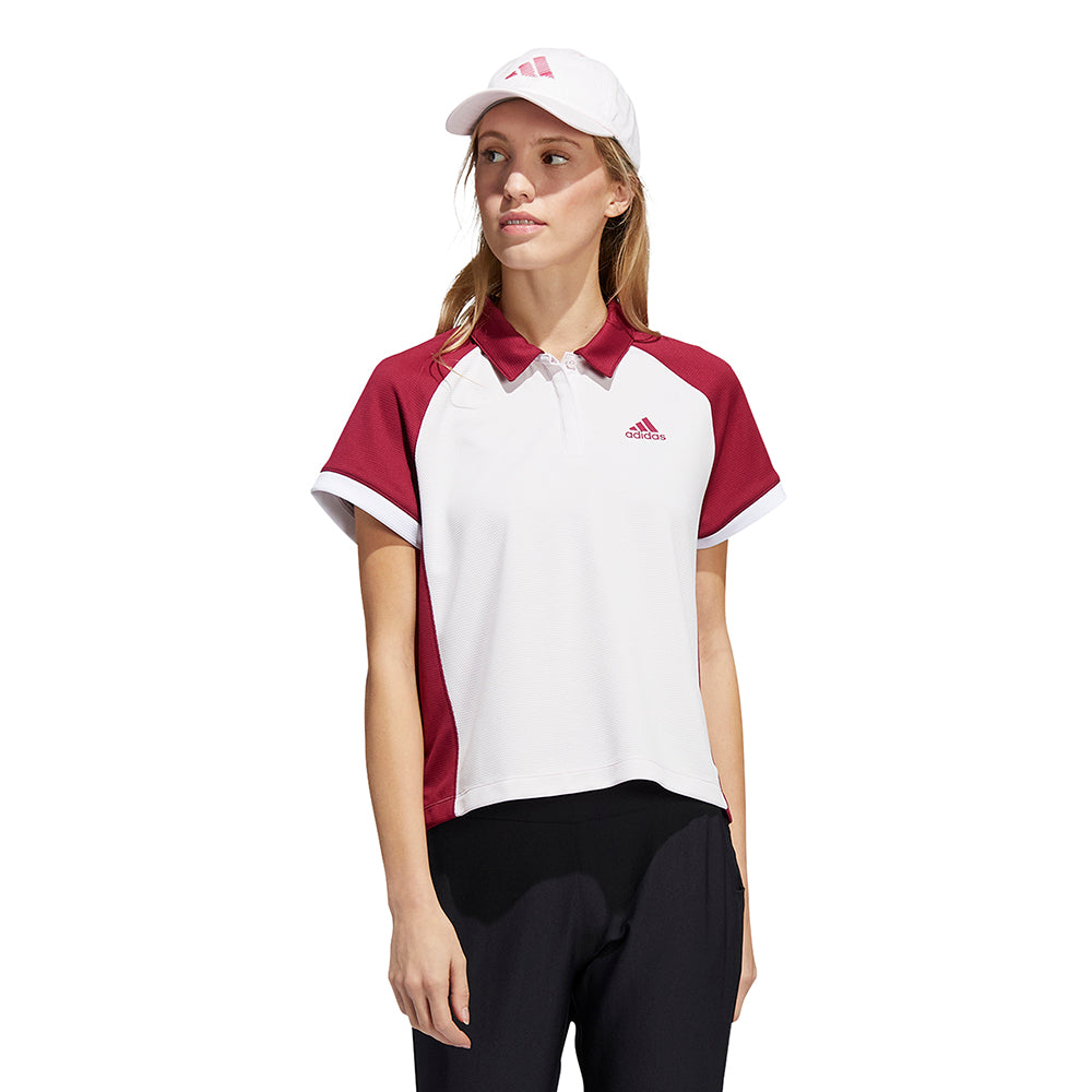 adidas Ladies Colourblock Short Sleeve Golf Polo - Last One Small Only Left